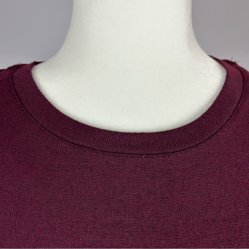Reitmans Rock & Shine Embellished Plum Sweater - Pearls on Puff Sleeves Size M - Picture 3 of 11